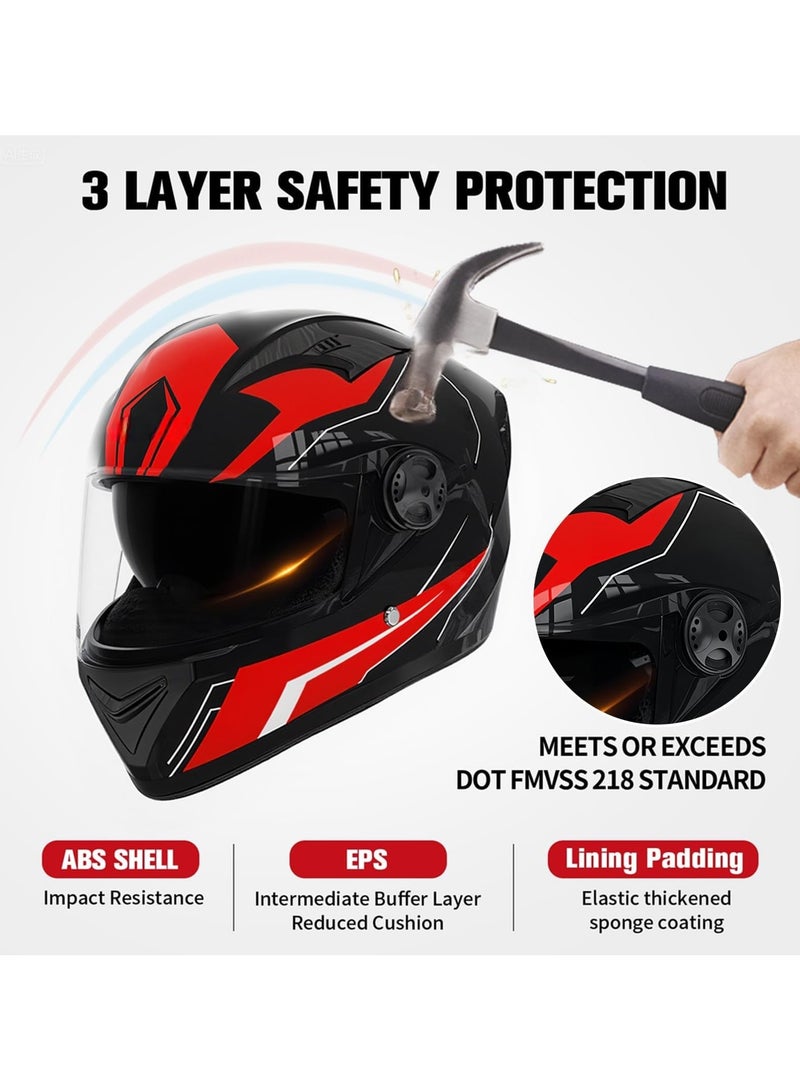 عام خوذة دراجة نارية تغطي الوجه بالكامل، خفيفة الوزن، مقاومة للصدمات، مزودة ببطانة تسمح بمرور الهواء، وهي ملحق رائع للقيادة، وخوذة سباق مناسبة لجميع الفصول، وللرجال والنساء على حد سواء. - Image 3